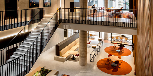 aerial photo of the Iglu South Yarra student accommodation's common living area